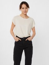 Vero Moda VMLAVA PLAIN SS TOP - Pristine Ecru