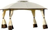 Nancy's Ames Tuinpaviljoen - Partytent - Zonwering - Polyester - Wit/Bruin - 3,6 x 2,97 x 2,73 cm