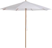 Nancy's Bourne Parasol - Hout - 3 Meter - Waterafwerend - UV-Bestendig - Metaal - Verstelbare Schaduwhelling - Trekschakelaar - Bamboe