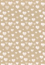 Cadeaupapier Bruin met Witte Hartjes- Breedte 40 cm - 50 | 100 | 250m lang