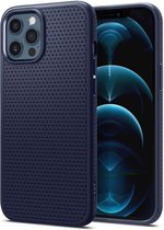 Geschikt voor Spigen Liquid Air Apple iPhone 12 Pro Max Case - Telefoonhoesje - Hoesje - Donkerblauw