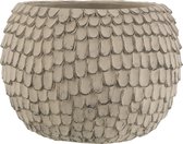 J-Line Bloempot Blad Cement Licht Grijs Extra Large