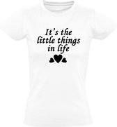 It's the little things in life dames t-shirt | pluk de dag | genieten | het leven | enjoy |  Wit