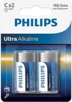 Phillips Ll batterijen Lr14 1,5 volt 6x stuks - Ultra alkaline batterijen