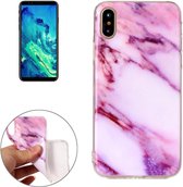 Voor iPhone X / XS roze marmerpatroon TPU schokbestendige beschermhoes