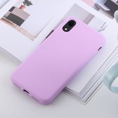 Schokbestendig Solid Color Liquid Silicone Feel TPU Case voor iPhone XR (paars)