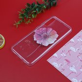 Let op type!! Stijlvol en mooi patroon TPU schokbestendige Cover Case voor Galaxy A50 (bloem)