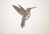 Line Art - Hummingbird 1 - M - 60x63cm - Chêne - décoration murale géométrique