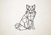 Line Art - Wolf 10 - L - 99x82cm - Zwart - geometrische wanddecoratie