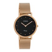 OOZOO Vintage series - Rosé gouden horloge met rosé gouden metalen mesh armband - C20056 - Ø34