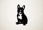 Wanddecoratie - Hond - Franse bulldog 4 - S - 58x34cm - Zwart - muurdecoratie - Line Art
