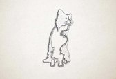 Wanddecoratie - Hond - Border Collie - S - 60x32cm - EssenhoutWit - muurdecoratie - Line Art