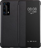 Huawei P40 Pro Hoesje - Mobigear - Smart View Serie - Hard Kunststof Bookcase - Zwart - Hoesje Geschikt Voor Huawei P40 Pro