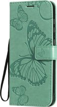 Samsung Galaxy A21s Hoesje - Mobigear - Butterfly Serie - Kunstlederen Bookcase - Turquoise - Hoesje Geschikt Voor Samsung Galaxy A21s