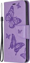 Xiaomi Redmi Note 8 Pro Hoesje - Mobigear - Butterfly Serie - Kunstlederen Bookcase - Paars - Hoesje Geschikt Voor Xiaomi Redmi Note 8 Pro