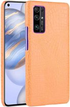 Voor Huawei Honor 30 schokbestendige krokodiltextuur pc + PU-hoes (oranje)