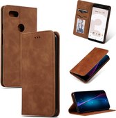 Retro Skin Feel Business magnetische horizontale flip lederen hoes voor Google Pixel 3 (bruin)