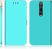 Voor Xiaomi Redmi K20 / K20 Pro / Mi 9T / Mi 9T Pro geÃ¯miteerd spiegelend oppervlak Horizontaal flip lederen tas met houder & kaartsleuven & portemonnee en sleutelkoord (mintgroen)