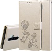 Voor Geschikt voor Xiaomi Redmi Note 8 Pro Rose reliÃ«f horizontaal Flip PU lederen tas, met houder & kaartsleuven & portemonnee (goud)