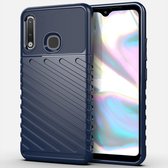 Voor Galaxy A70e Thunderbolt Shockproof TPU Soft Case (Navy Blue)