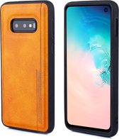 Voor Galaxy S10e Diaobaolee schokbestendig PU + TPU beschermhoes (geel)
