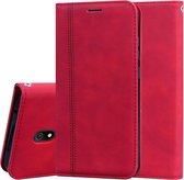 Voor Xiaomi Redmi 8A Frosted Business Magnetische horizontale flip PU lederen tas met houder en kaartsleuf en lanyard (rood)