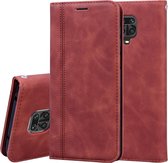 Voor Geschikt voor Xiaomi Redmi Note 9S Frosted Business Magnetische horizontale flip PU lederen tas met houder en kaartsleuf en lanyard (bruin)