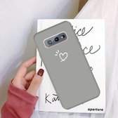 Voor Galaxy S10e Love Heart Pattern Frosted TPU beschermhoes (grijs)