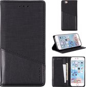 Voor iPhone 6 MUXMA MX109 horizontale flip lederen tas met houder en kaartsleuf en portemonnee (zwart)