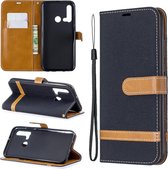 Kleuraanpassing Denim Texture Horizontale Flip Leather Case met houder & kaartsleuven & portemonnee & lanyard voor Huawei P20 lite (2019) / nova 5i (zwart)