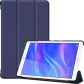 Custer textuur gekleurde tekening horizontale flip PU lederen tas voor Huawei MediaPad M5 Lite 8.0, met drievoudige houder (blauw)