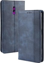 Magnetische gesp Retro Crazy Horse Texture Horizontale Flip Leather Case voor OPPO Reno, met houder & kaartsleuven & fotolijst (blauw)