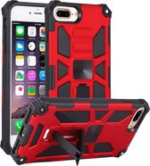 Voor iPhone 6 Plus schokbestendig TPU + PC magnetische beschermhoes met houder (rood)