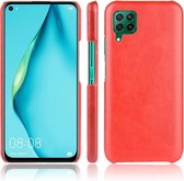 Voor Huawei P40 lite / Nova7i / Nova6 SE Shockproof Litchi Texture PC + PU Case (Rood)