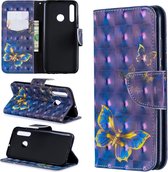 3D gekleurde tekening patroon horizontale Flip lederen tas voor Huawei Honor 10i / P Smart Plus, met houder & kaartsleuven & portemonnee (paarse vlinder)