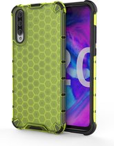 Voor Huawei Honor 20 Lite Shockproof Honeycomb PC + TPU Case (groen)