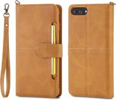 Voor iPhone 6 Plus / 7 Plus / 8 Plus Multifunctionele afneembare magnetische horizontale flip lederen tas met kaartsleuven en houder & portemonnee en fotolijst (bruin)