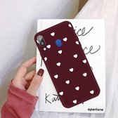 Voor Galaxy A30 Multi Love Heart Pattern Frosted TPU beschermhoes (wijnrood)