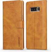 Voor Galaxy Note 8 LC.IMEEKE kalfsleer Horizontale flip lederen tas, met houder & kaartsleuven & portemonnee (geel)