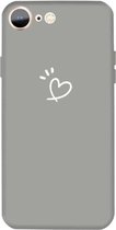 Voor iPhone SE 2020/8/7 Three Dots Love-heart Pattern Colorful Frosted TPU telefoon beschermhoes (grijs)