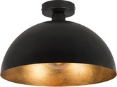 QAZQA magna licht88 - Landelijke Plafondlamp - 1 lichts - Ø 350 mm - Zwart -  Woonkamer | Slaapkamer | Keuken