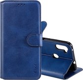 Voor Samsung Galaxy M11 ENKAY Hat-Prince horizontale flip lederen tas met houder & kaartsleuven en portemonnee (donkerblauw)