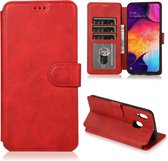 Voor Samsung Galaxy A30 Kalf Textuur Magnetische Gesp Horizontale Flip Leren Case met Houder & Kaartsleuven & Portemonnee & Fotolijst (Rood)