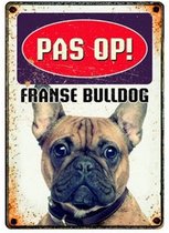 Plenty gifts waakbord blik franse bulldog - 15x21 cm - 1 stuks