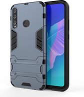 Voor Huawei Y7P schokbestendige pc + TPU beschermhoes met onzichtbare houder (marineblauw)