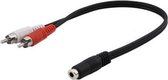 3.5 mm vrouwelijke stereo jack naar 2 mannelijke RCA-stekkers kabel, lengte: 20 cm