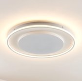 Lucande - LED plafondlamp- met dimmer - 1licht - aluminium, silicone - H: 6.5 cm - mat wit - Inclusief lichtbron