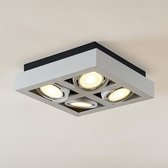 Arcchio - LED plafondlamp - 4 lichts - aluminium, metaal - H: 9 cm - GU10 - wit - Inclusief lichtbronnen