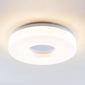 Lindby - LED plafondlamp - 1licht - acryl, aluminium - H: 7.3 cm - wit, chroom - Inclusief lichtbron