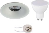 LED Spot Set - Prima Nora Pro - GU10 Fitting - Inbouw Rond - Mat Wit - 6W - Warm Wit 3000K - Ø82mm